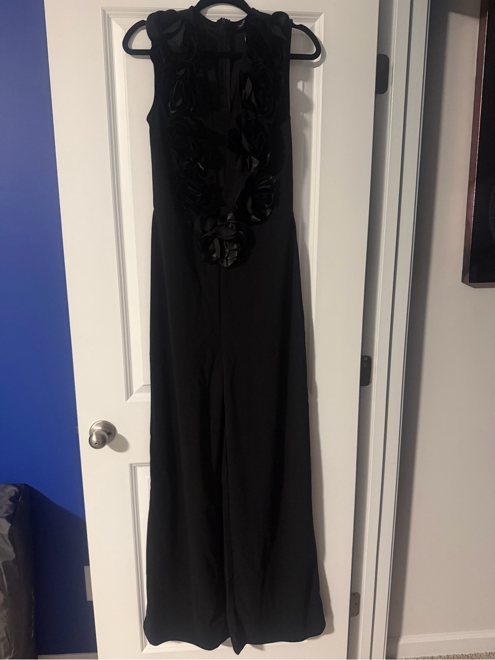 Fashion Nova Black Floral-Appliqué Maxi Dress